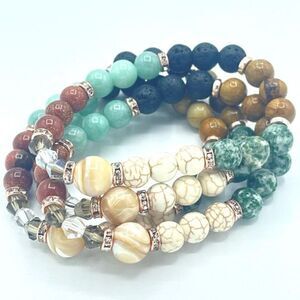 Sunny Desert cowgirl bling beaded stretch bracelet ONE NEW sandstone lava Amazon